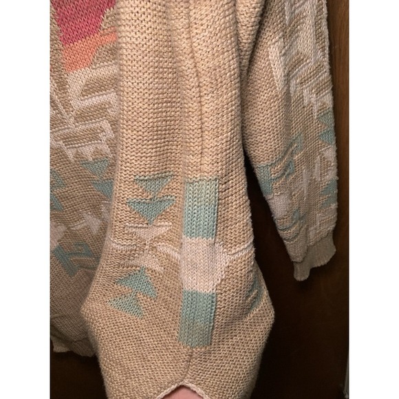 Lauren Ralph Lauren Tan Knit Aztec Southwestern Sweater Size M Western Heavy - Picture 7 of 11